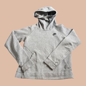 Nike Women Tech Fleece Hoodie Womens Size Medium Gray Cowl Neck Athleisure